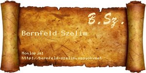 Bernfeld Szelim névjegykártya